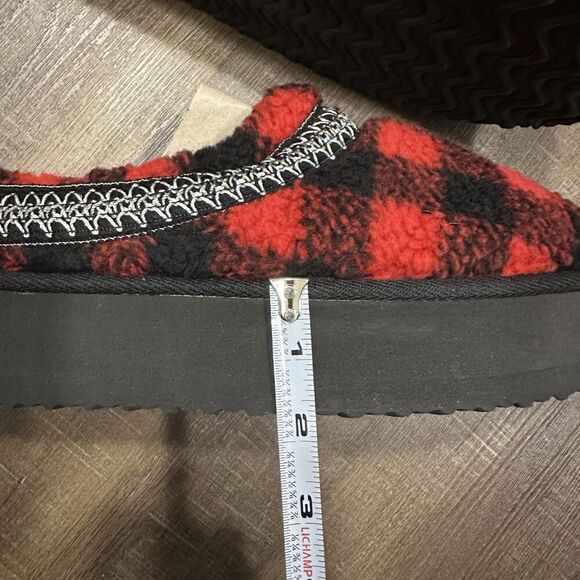Simply Southern Platform Mule Clog Slipper Buffalo Plaid Size 9 Women’s Red - Picture 4 of 10